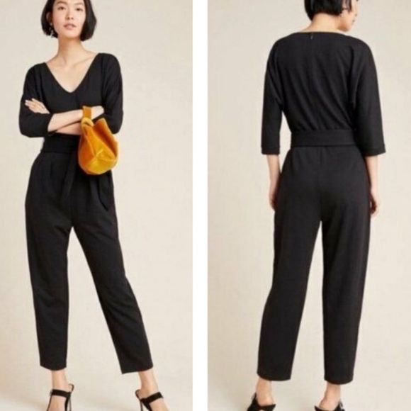 Anthropologie Pants - Anthropologie Black Straight Leg Jumpsuit Size XS *No Belt*